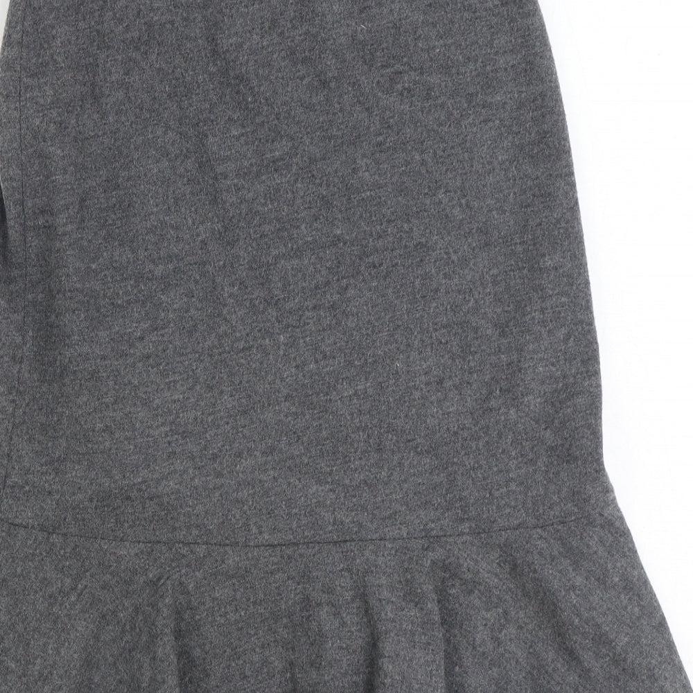 NICOLE FARHI Womens Grey Wool Trumpet Skirt Size S