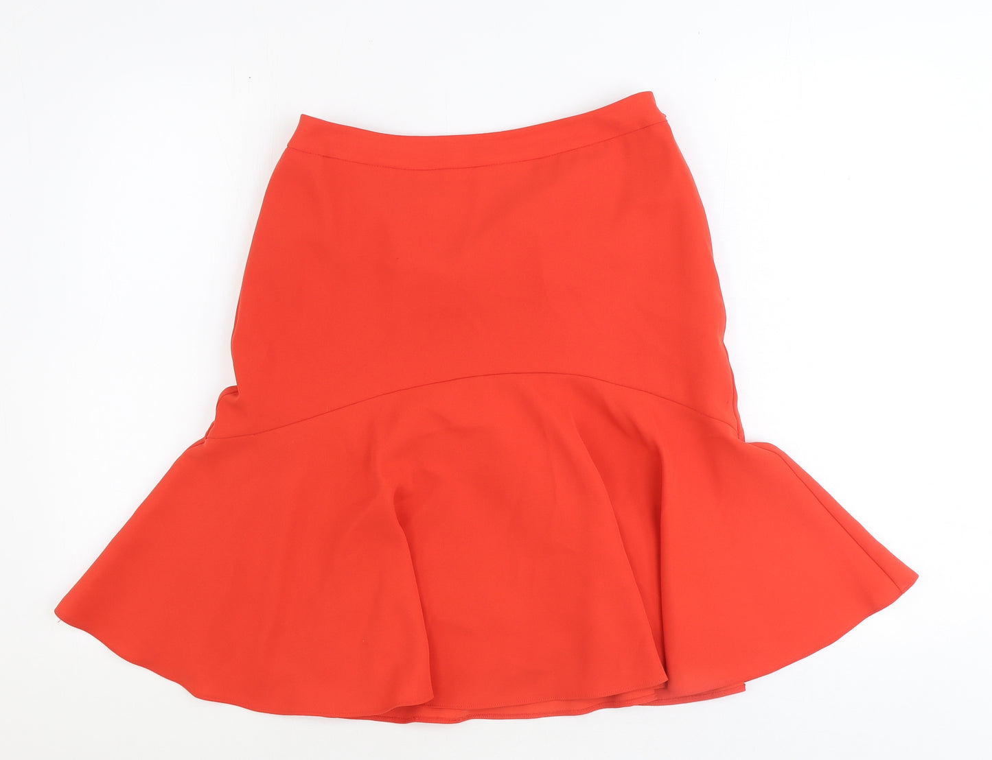 Precis Womens Red Polyester Trumpet Skirt Size 10 Zip