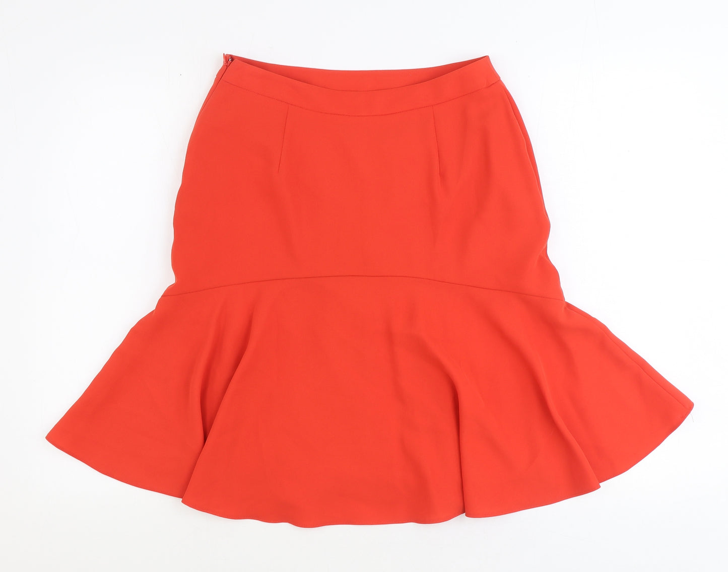 Precis Womens Red Polyester Trumpet Skirt Size 10 Zip
