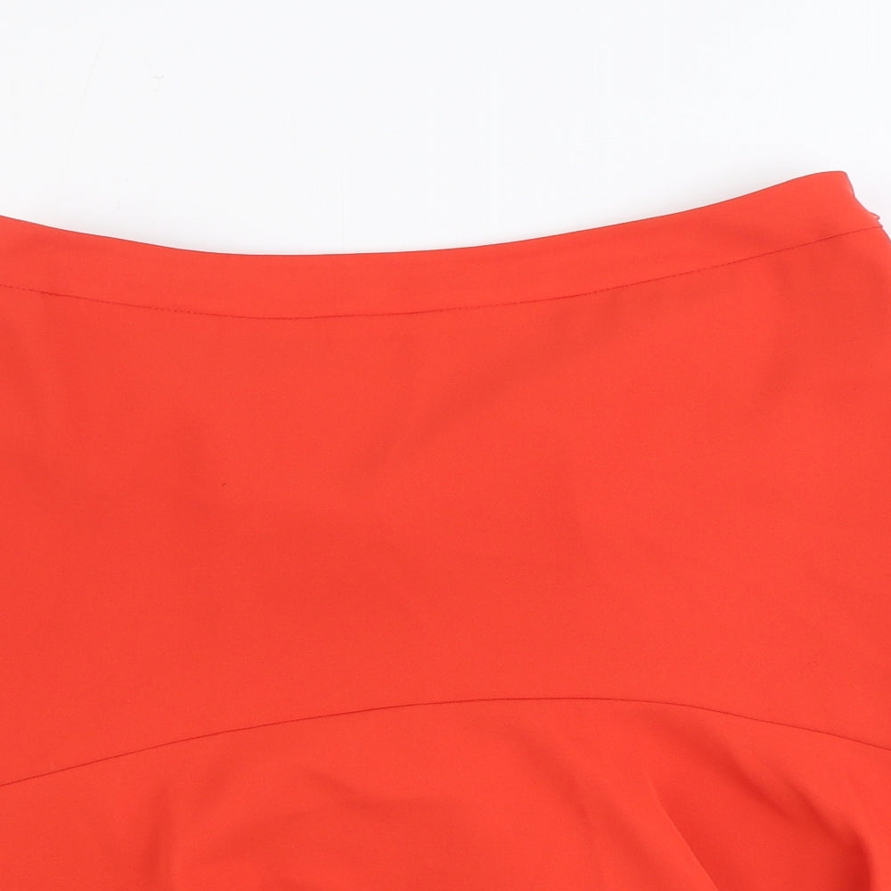 Precis Womens Red Polyester Trumpet Skirt Size 10 Zip