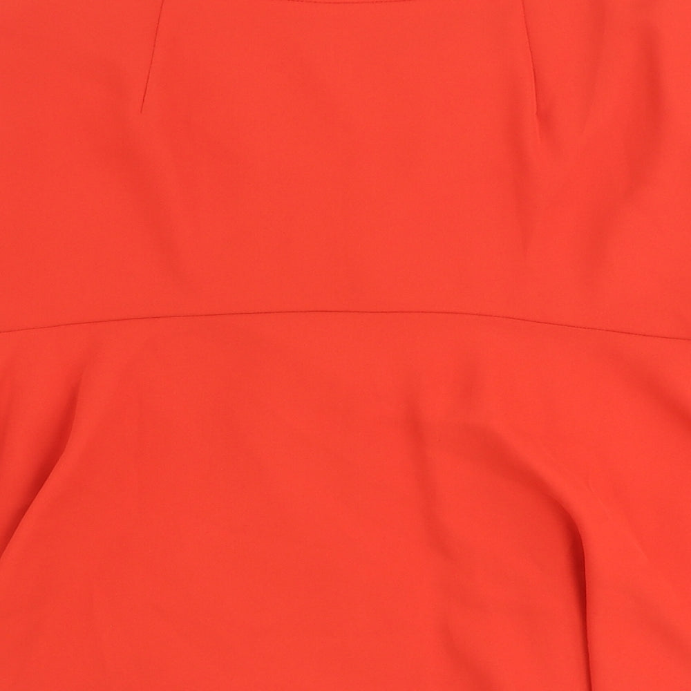 Precis Womens Red Polyester Trumpet Skirt Size 10 Zip