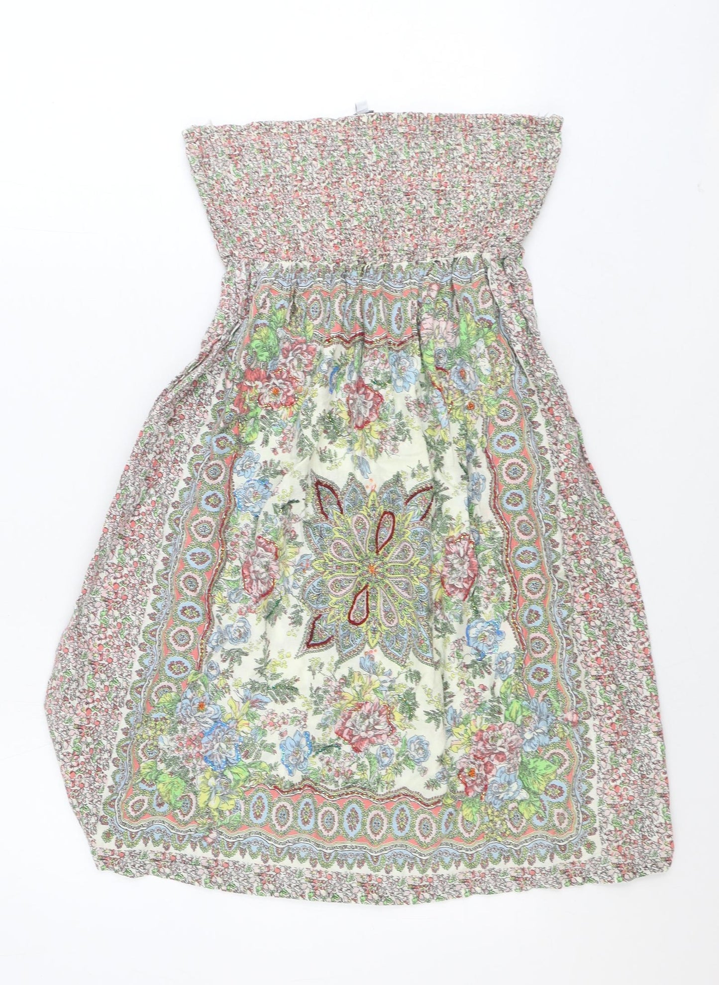 New Look Womens Multicoloured Geometric Polyester Tank Dress Size 8 One Shoulder Pullover