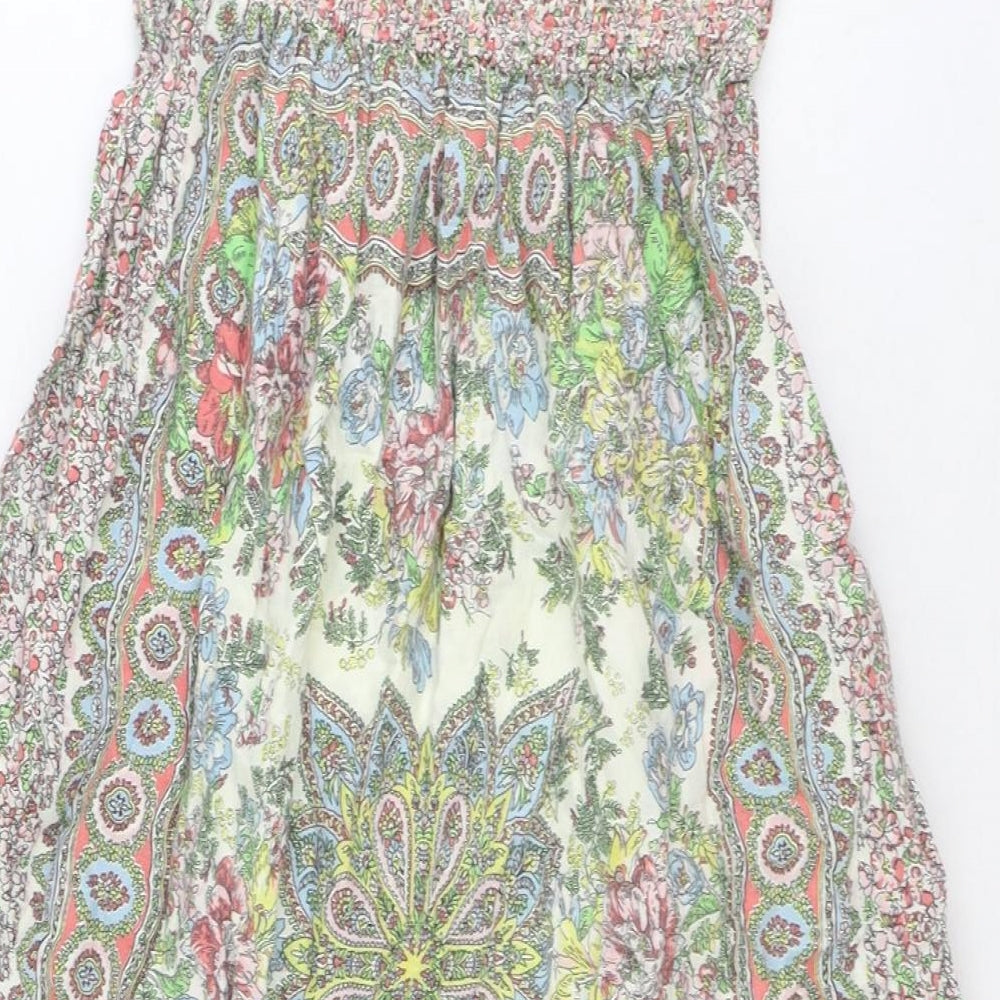 New Look Womens Multicoloured Geometric Polyester Tank Dress Size 8 One Shoulder Pullover