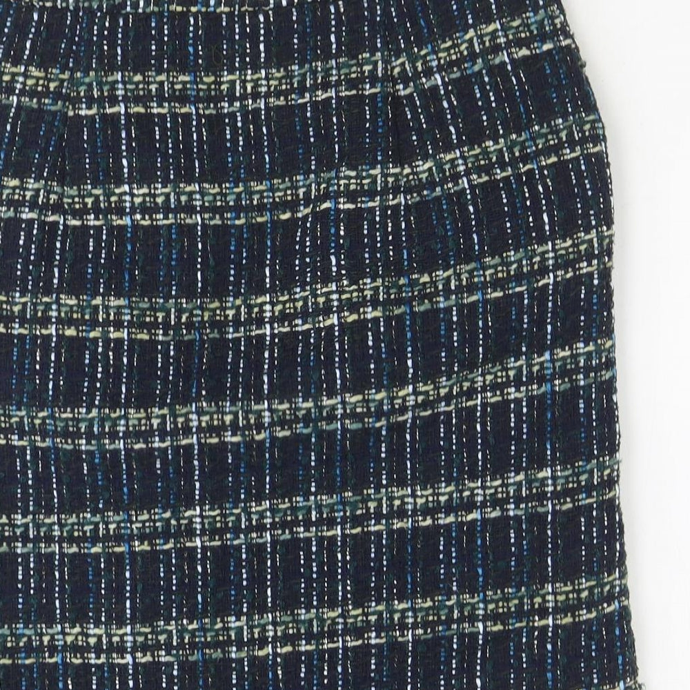 Monsoon Womens Black Geometric Polyester Straight & Pencil Skirt Size 10 Zip