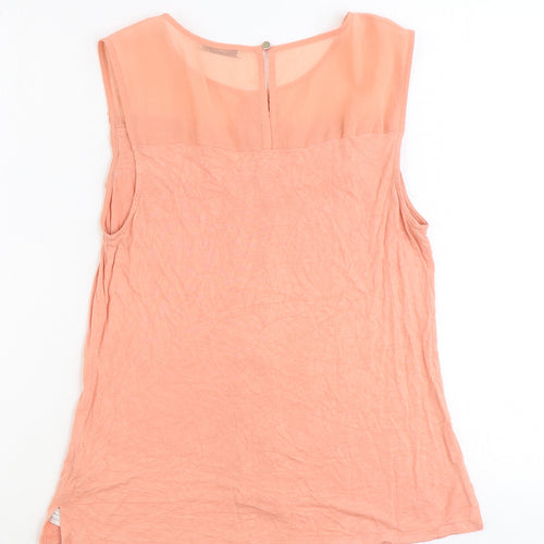 Oasis Womens Pink Viscose Basic Tank Size L Round Neck