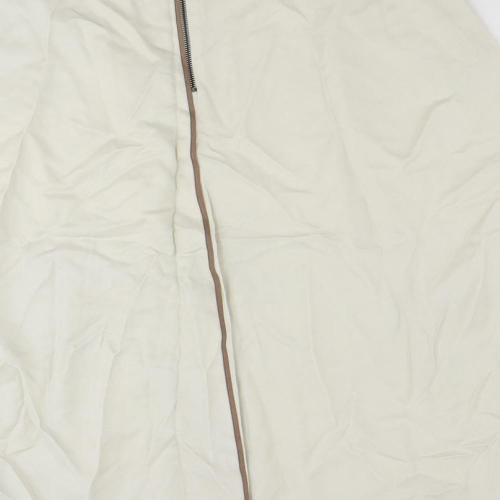 Alysi Womens Ivory Viscose Swing Skirt Size 12 Zip
