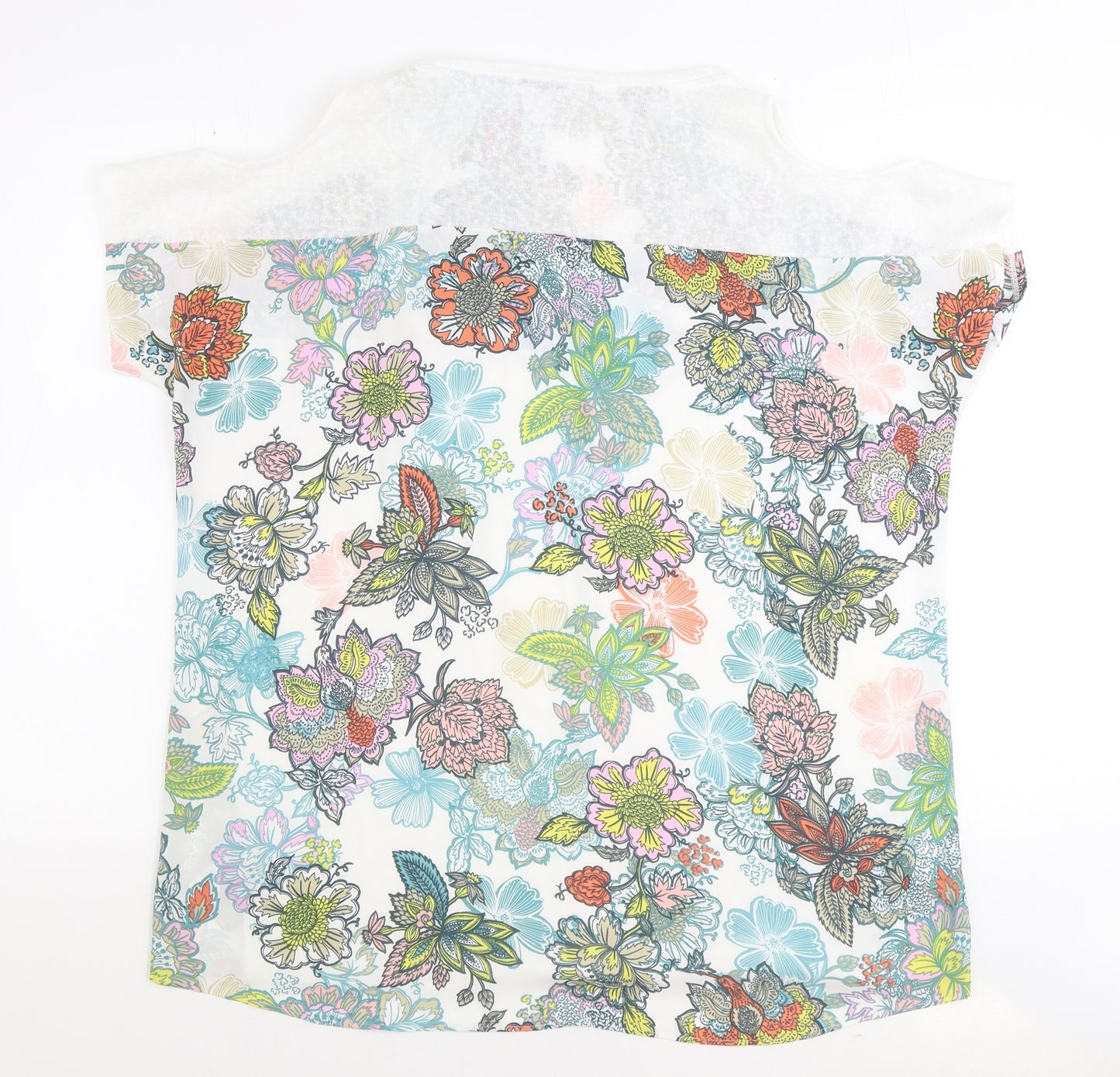 NEXT Womens Multicoloured Floral Polyester Basic T-Shirt Size 20 Round Neck