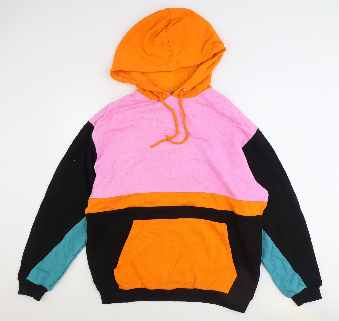 ASOS Mens Multicoloured Polyester Pullover Hoodie Size M - Colourblock