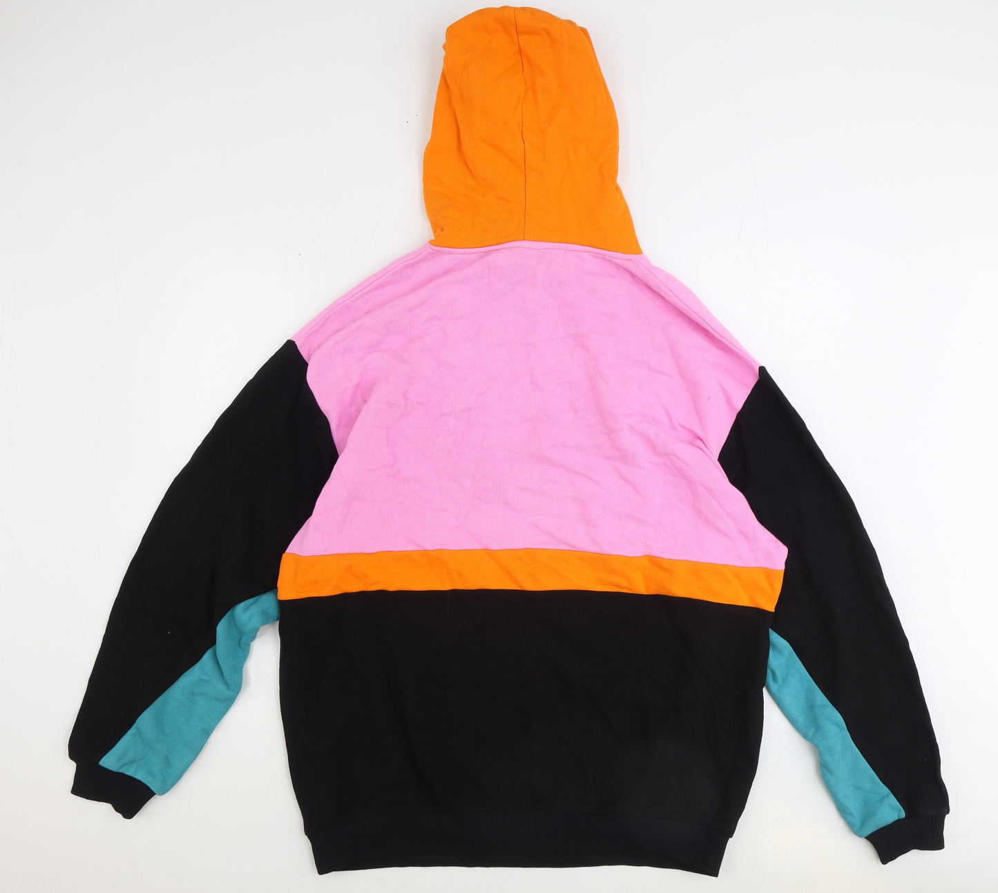 ASOS Mens Multicoloured Polyester Pullover Hoodie Size M - Colourblock