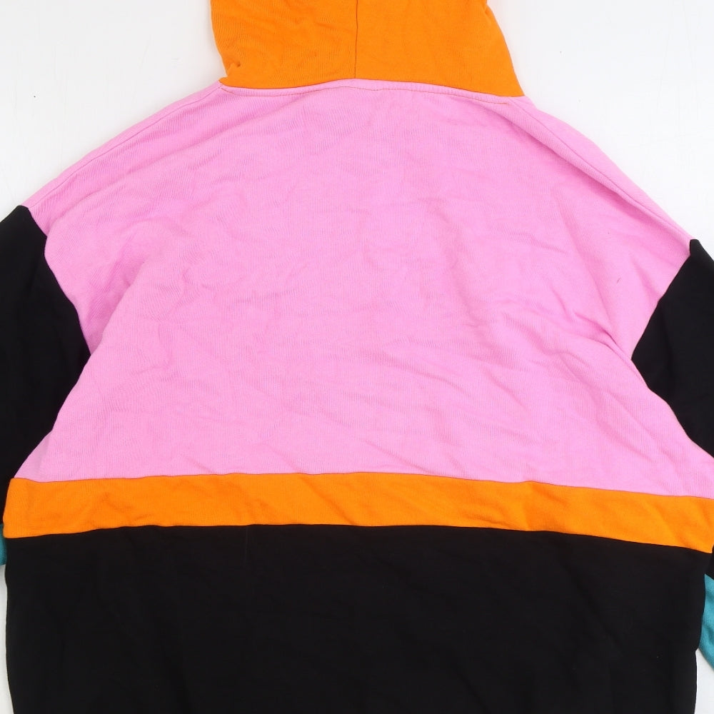 ASOS Mens Multicoloured Polyester Pullover Hoodie Size M - Colourblock