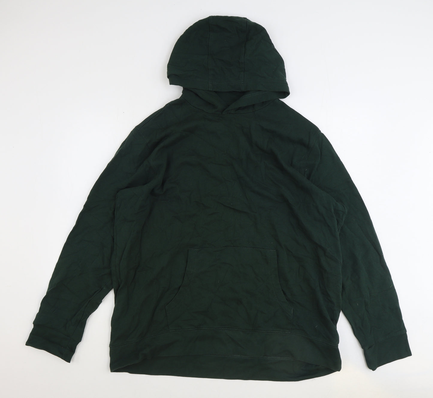 F&F Mens Green Cotton Pullover Hoodie Size 2XL