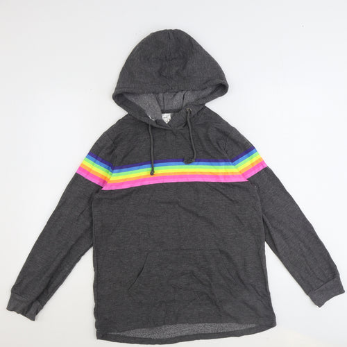 Peacocks Boys Grey Polyester Pullover Hoodie Size 10 Years Pullover