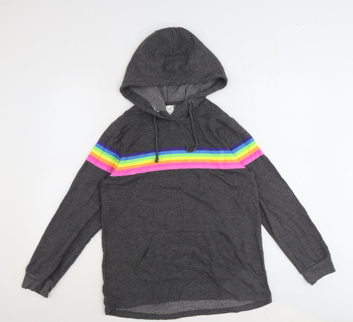 Peacocks Boys Grey Polyester Pullover Hoodie Size 10 Years Pullover