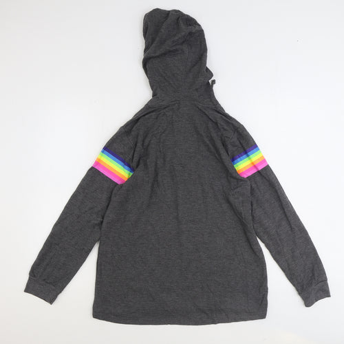 Peacocks Boys Grey Polyester Pullover Hoodie Size 10 Years Pullover