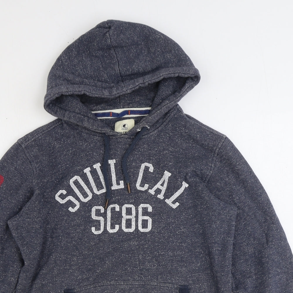 SoulCal&Co Mens Grey Cotton Pullover Hoodie Size S