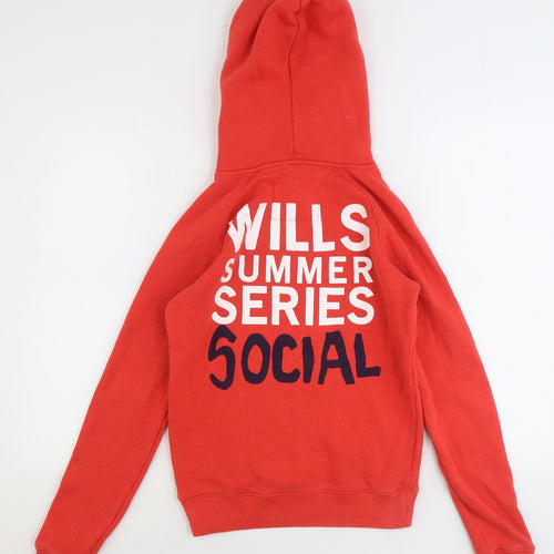 Jack Wills Womens Red Cotton Pullover Hoodie Size 8 Pullover