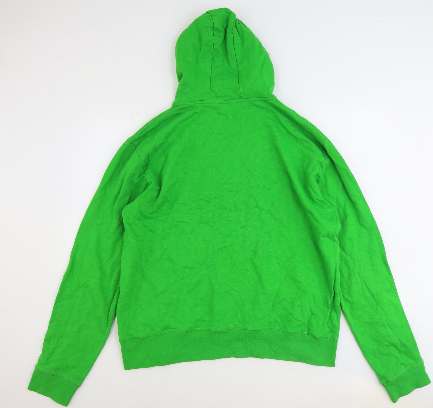 Duffs Mens Green Cotton Pullover Hoodie Size XL