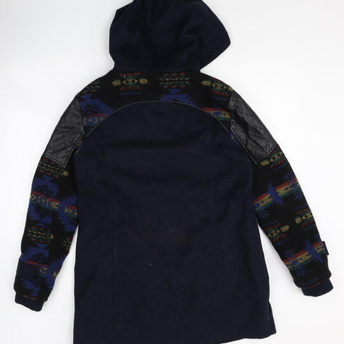 Debenhams Womens Multicoloured Fair Isle Overcoat Jacket Size 10 Snap