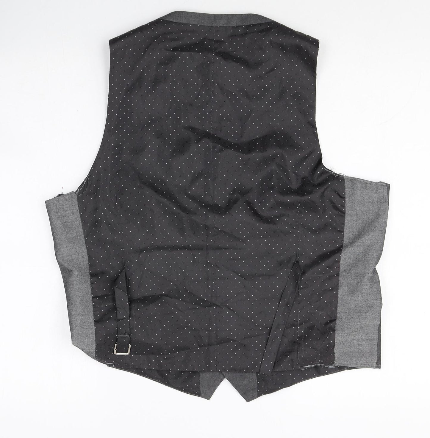 F&F Mens Grey Polyester Jacket Suit Waistcoat Size 38 Regular