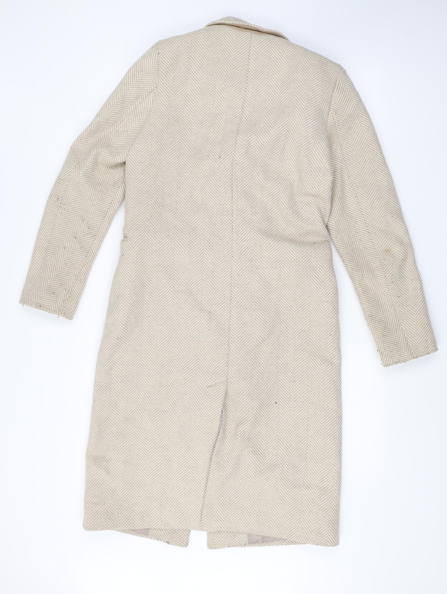 Marks and Spencer Womens Beige Overcoat Coat Size 8 Button