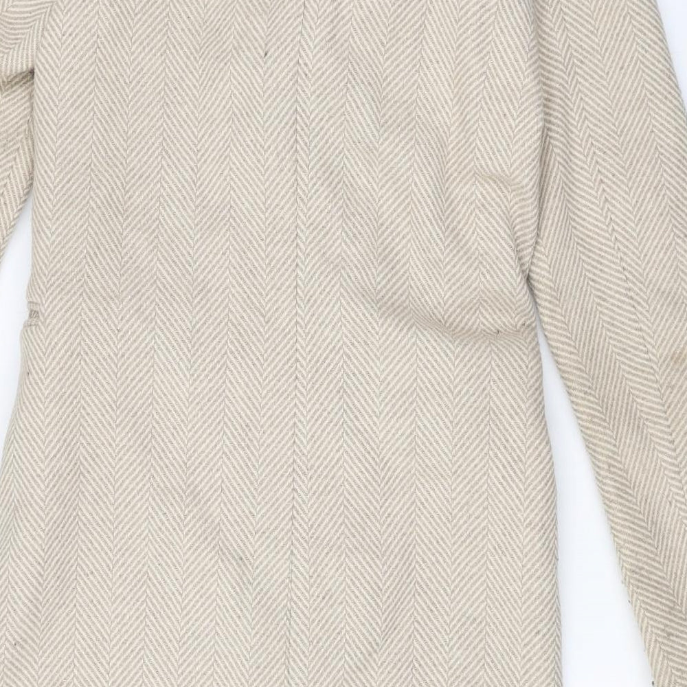 Marks and Spencer Womens Beige Overcoat Coat Size 8 Button