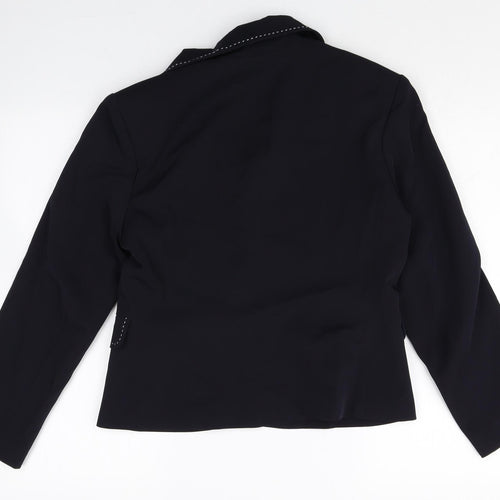 Cleo Womens Black Polyester Jacket Blazer Size 10