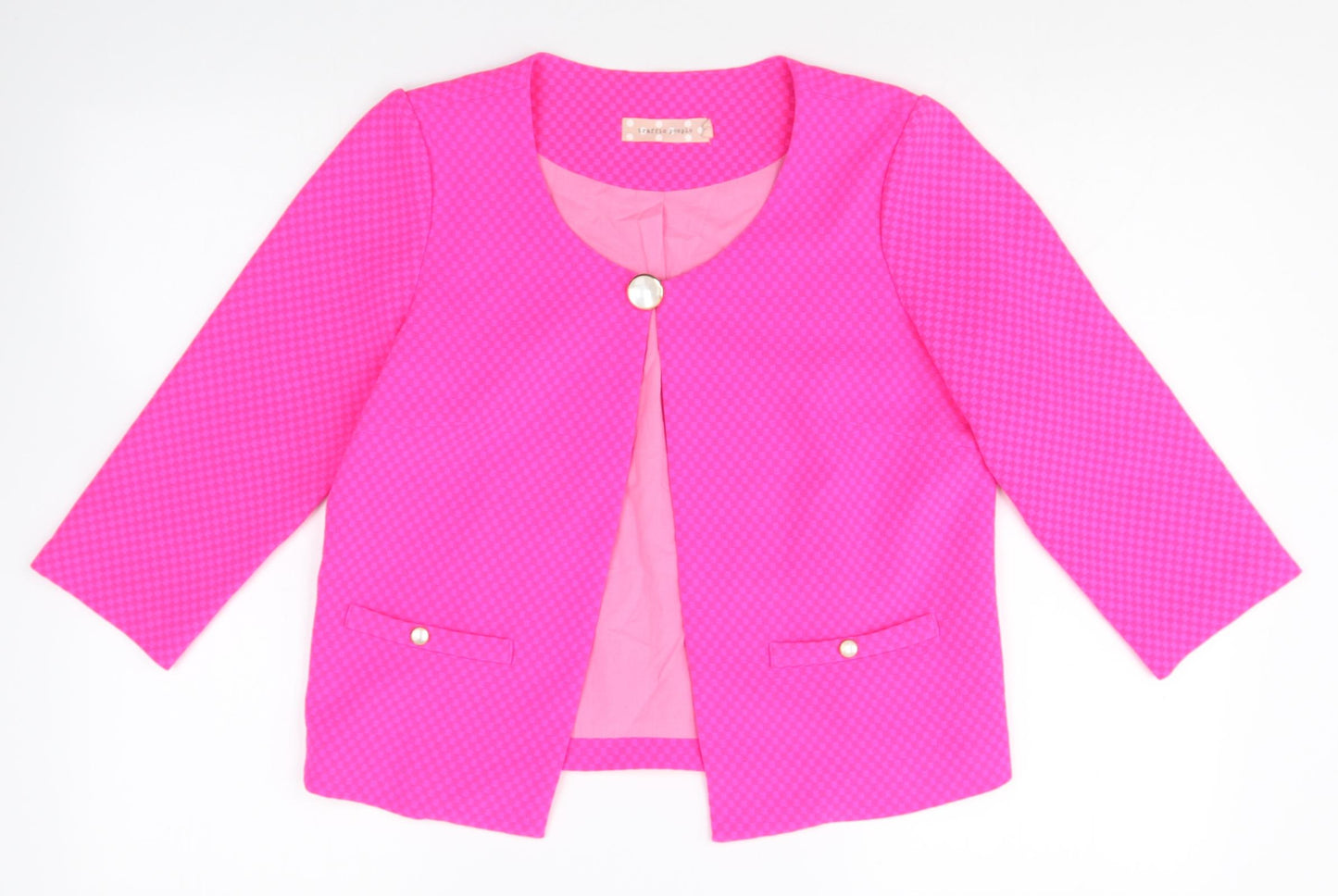 Traffic People Womens Pink Polyester Jacket Suit Jacket Size S