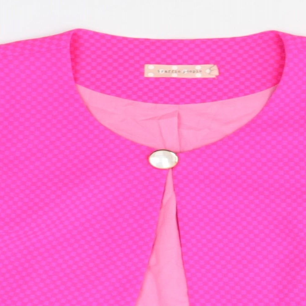 Traffic People Womens Pink Polyester Jacket Suit Jacket Size S