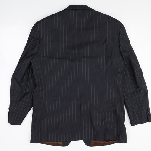 NEXT Mens Black Striped Wool Jacket Blazer Size 42 Regular