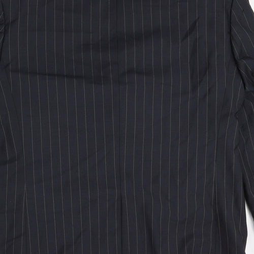 NEXT Mens Black Striped Wool Jacket Blazer Size 42 Regular
