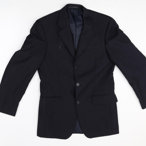 Scott & Taylor Mens Black Wool Jacket Blazer Size 38 Regular