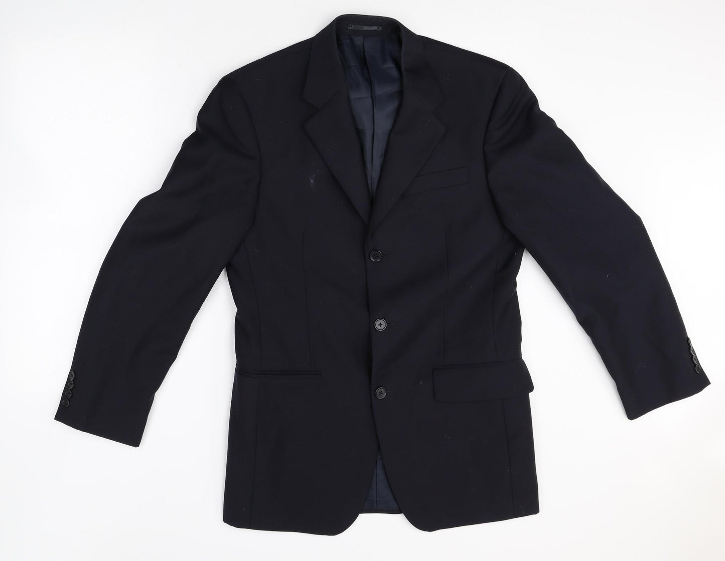 Scott & Taylor Mens Black Wool Jacket Blazer Size 38 Regular