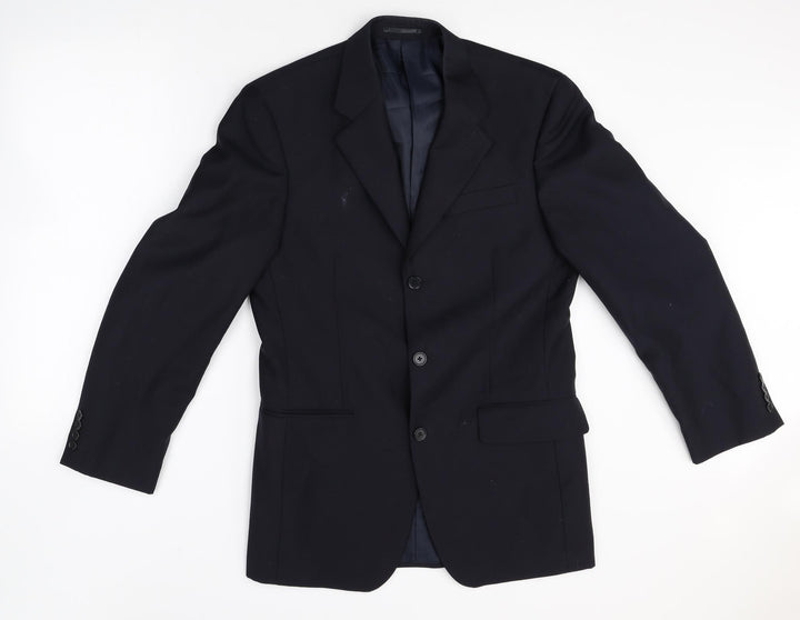 Scott & Taylor Mens Black Wool Jacket Blazer Size 38 Regular