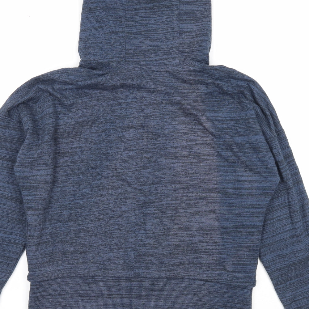 Soluxe Mens Blue Cotton Full Zip Hoodie Size M