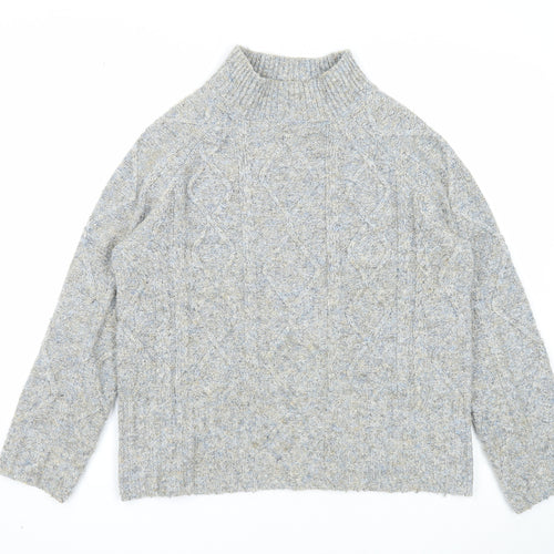 Per Una Womens Grey Mock Neck Polyester Pullover Jumper Size S