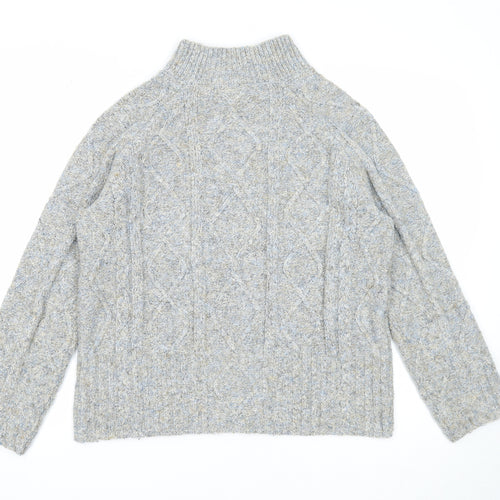 Per Una Womens Grey Mock Neck Polyester Pullover Jumper Size S