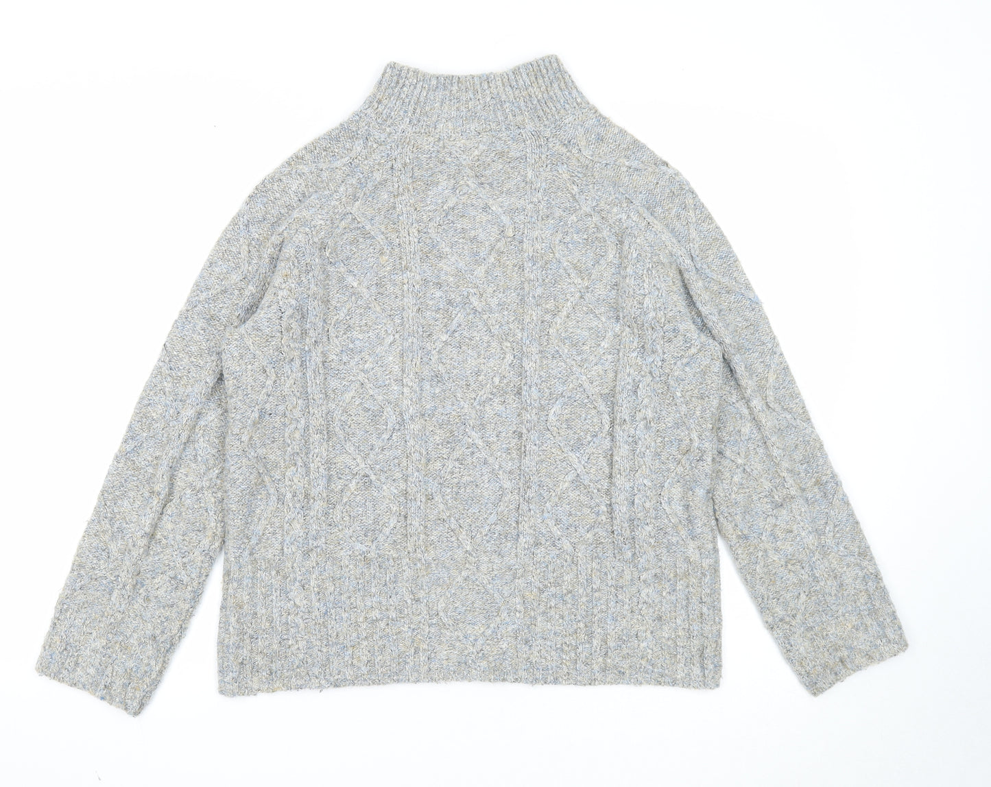 Per Una Womens Grey Mock Neck Polyester Pullover Jumper Size S