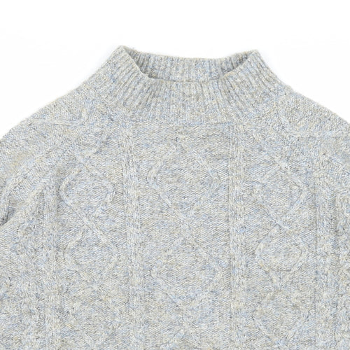 Per Una Womens Grey Mock Neck Polyester Pullover Jumper Size S