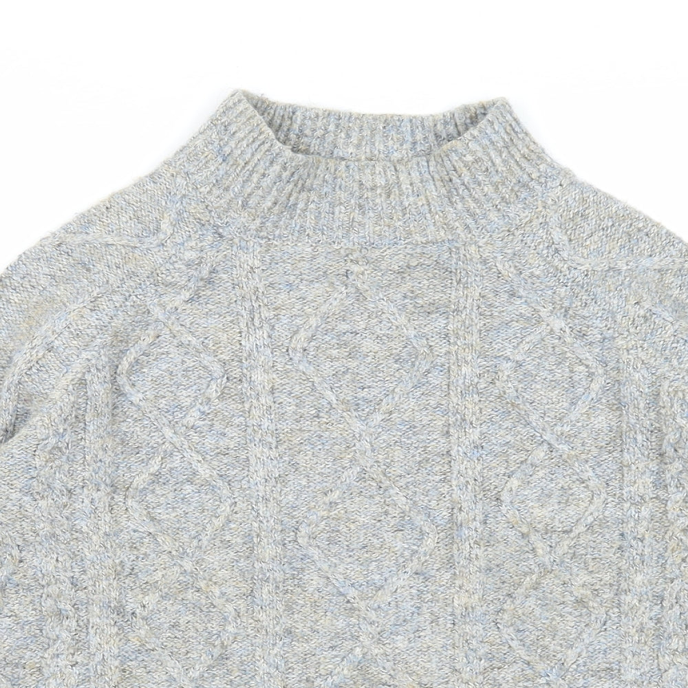 Per Una Womens Grey Mock Neck Polyester Pullover Jumper Size S