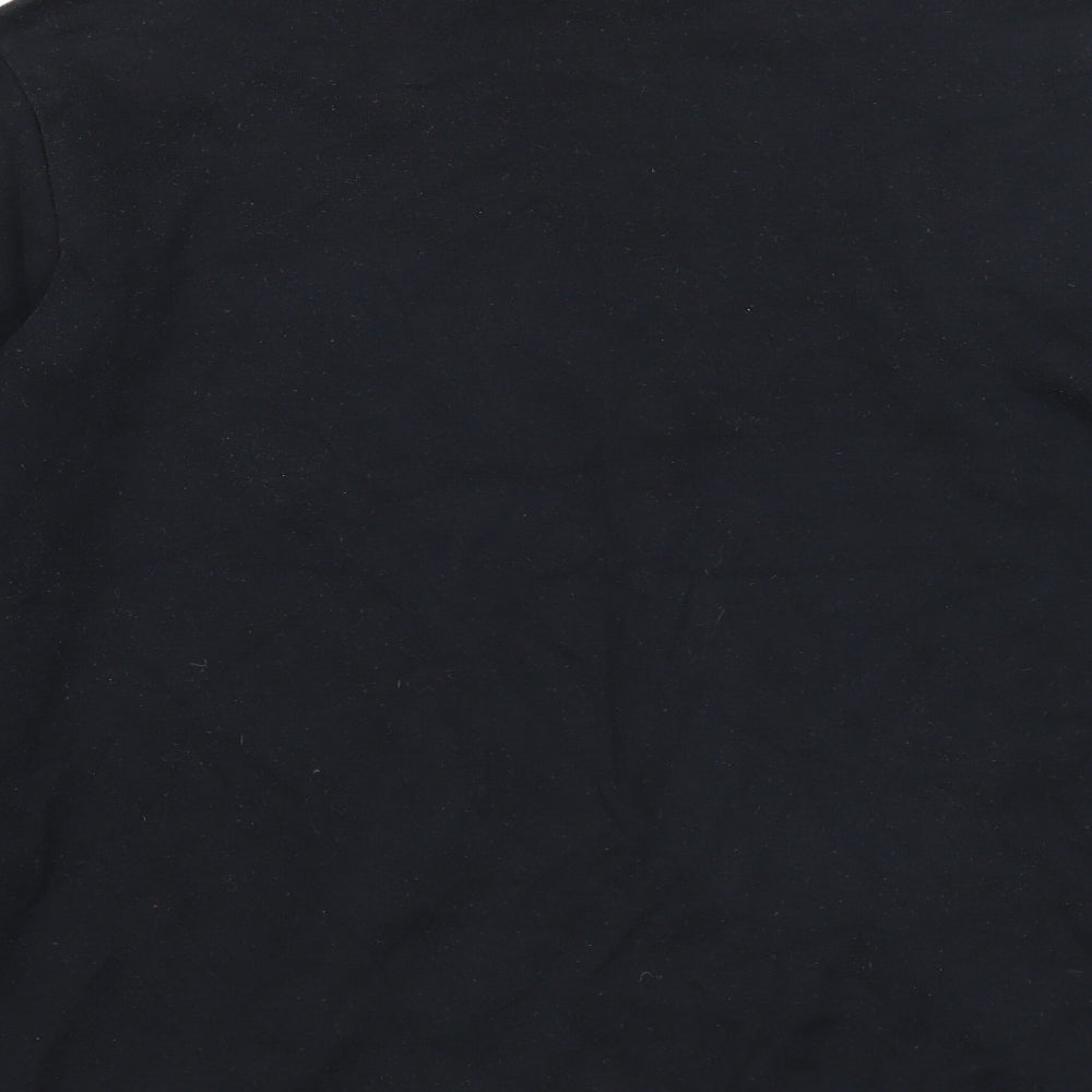 HUGO BOSS Womens Black Cotton Pullover Sweatshirt Size 2XL Zip