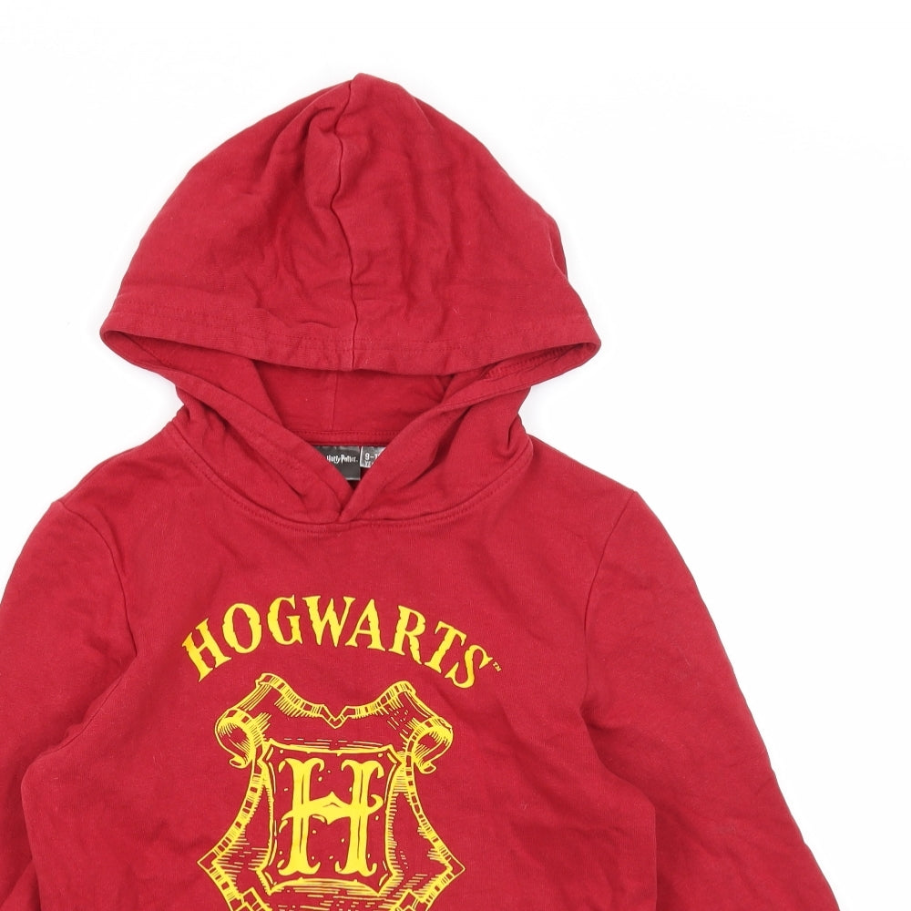 Harry Potter Boys Red Cotton Pullover Hoodie Size 9-10 Years Pullover - Hogwarts