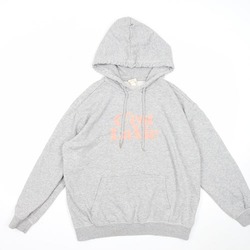 H&M Womens Grey Cotton Pullover Hoodie Size S Pullover - C'est La Vie