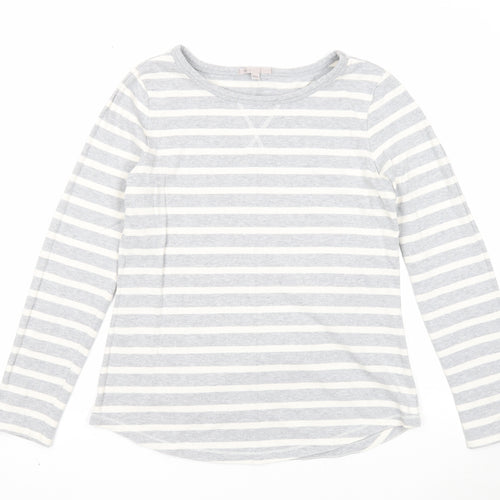 Gap Womens Grey Striped Cotton Pullover Sweatshirt Size M Pullover