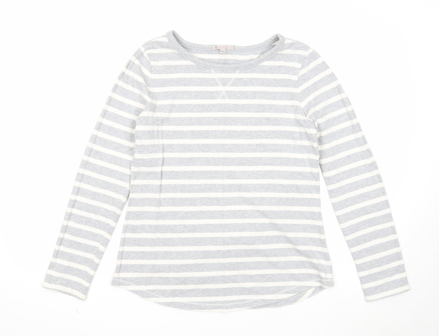Gap Womens Grey Striped Cotton Pullover Sweatshirt Size M Pullover