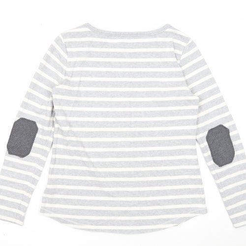 Gap Womens Grey Striped Cotton Pullover Sweatshirt Size M Pullover