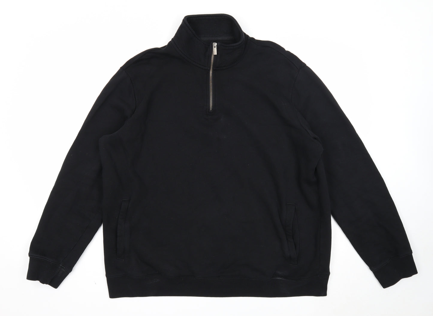 Marks and Spencer Mens Black Cotton Pullover Sweatshirt Size 2XL