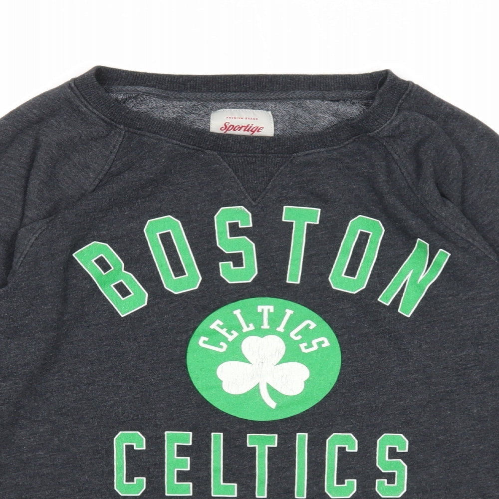 Sportiqe Womens Grey Cotton Pullover Sweatshirt Size S Pullover - Boston Celtics
