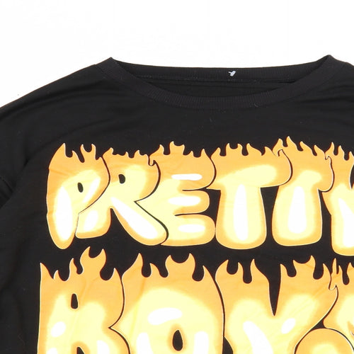 SheIn Mens Black Cotton Pullover Sweatshirt Size XL - Pretty Boys