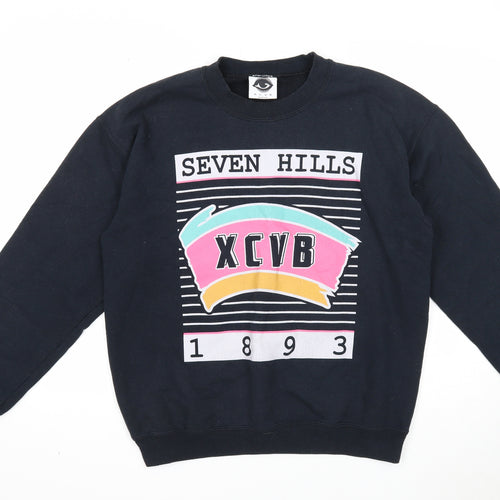 xcvb Womens Blue Cotton Pullover Sweatshirt Size M Pullover