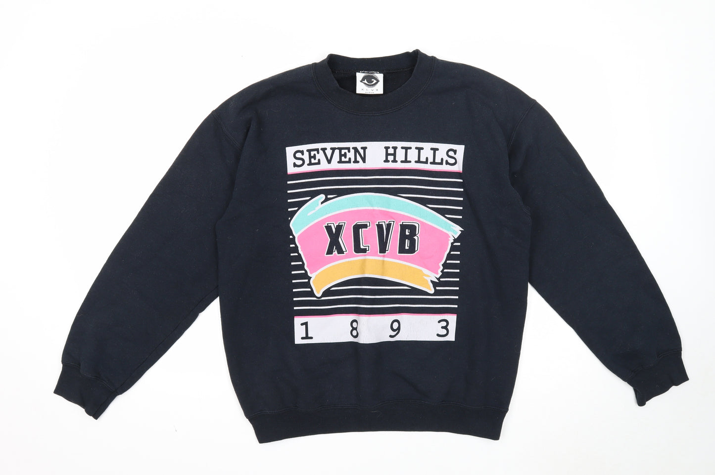 xcvb Womens Blue Cotton Pullover Sweatshirt Size M Pullover